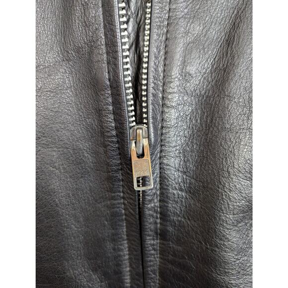 Vintage Women's Genuine Leather Motorcycle Jacket Black Orange Stripe Size XL - Picture 15 of 16